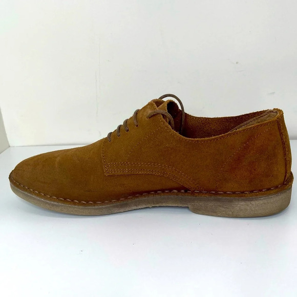 J.Crew Italy Brown Nubuk Leather Oxfords Plain Toe Casual Dress Men Shoes - Picture 1 of 8